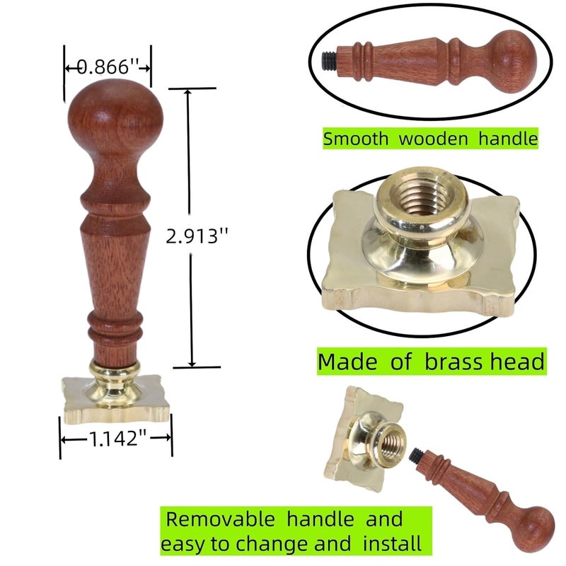 Atopbb Frame Wax Seal Stamp, 3D Embossed Frame Relief Carving Wax Sealing Stamp, Framewaxstamp Head Wood Stamp Handle, Waxstamp for Wedding Invitations, Letter Sealing (F07) - Image 4